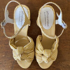Yellow/White Gingham Heel by Jeffrey Campbell